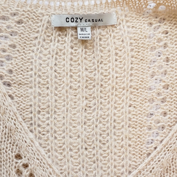 Cozy Casual open knit wool blend sweater Sz M/L - Picture 8 of 10